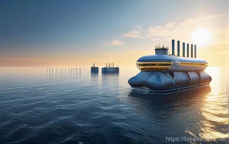 해양공학 연안공학 - **Prompt:** "A vibrant, healthy coastal village nestled behind a dense, protective mangrove forest u...