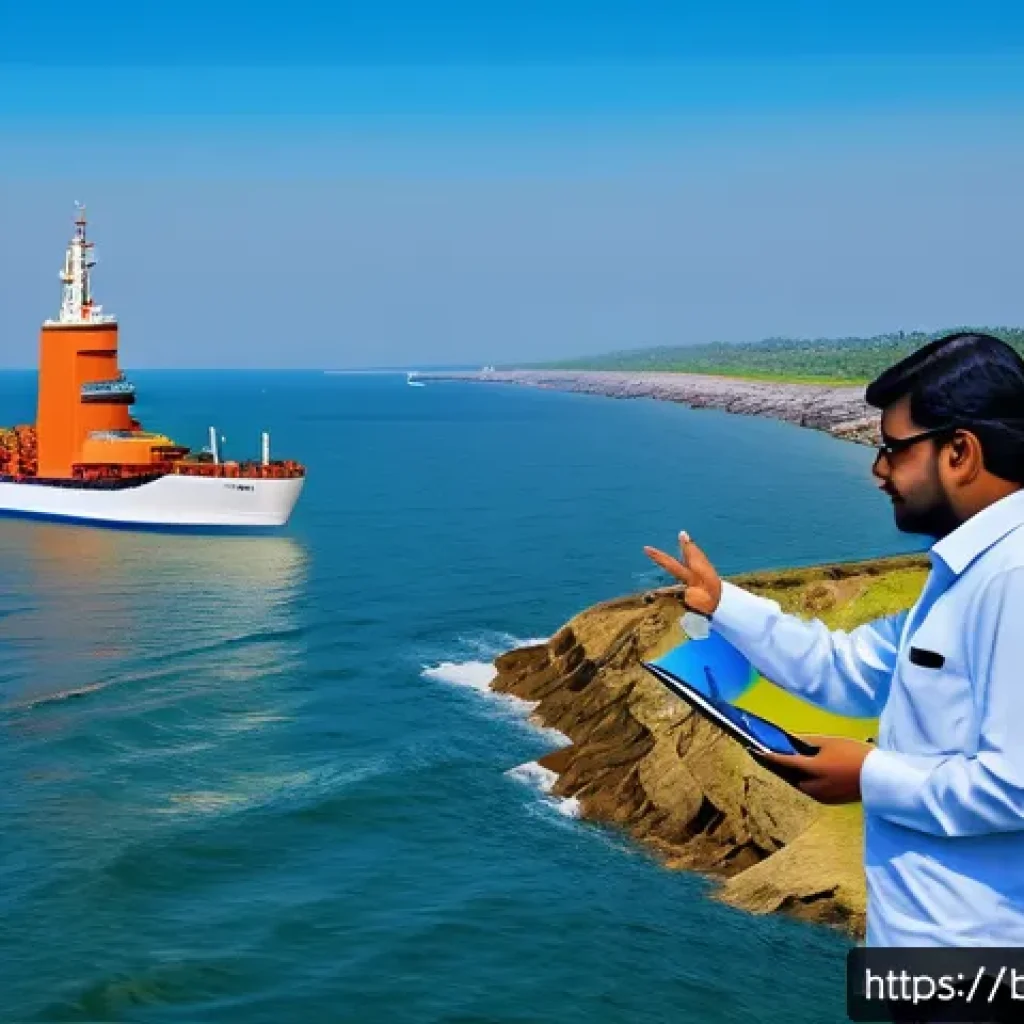 해양공학 박사 과정 - A detailed coastal engineering research laboratory scene featuring Bengali researchers in profession...